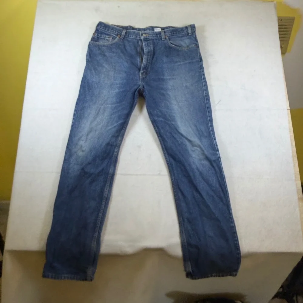 Levis 505 Regular Fit Straight Leg Jeans Mens 40x34 Blue Medium Wash Denim 7798